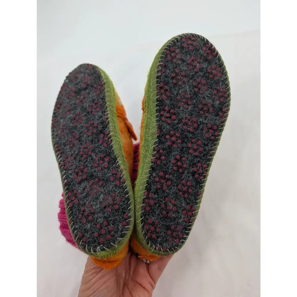 Garnet Hill 100% New Wool Cat Slipper Kid Size 1 Unique Warm Comfy Lounge Casual